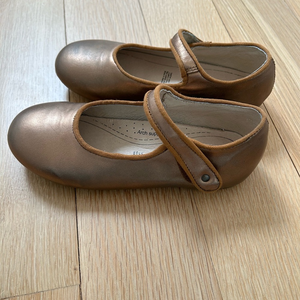Kids Metallic Brown Mary Jane Shoes